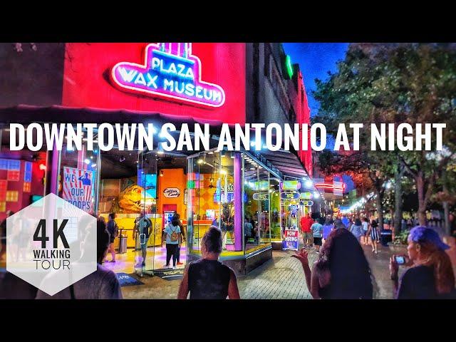 Walking around Downtown at Night - San Antonio Texas USA