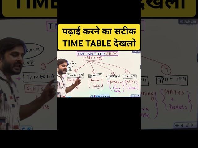 Best Time Table for Competitive Exams | Time Table Kaise Banaye for Study? #study #shorts #studytips