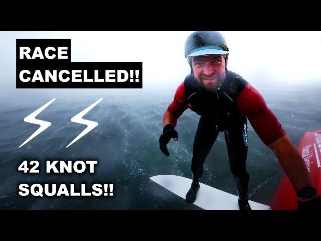 18 Foot Skiff Sailing in LIGHTNING & HAIL (42KN Squalls!!)