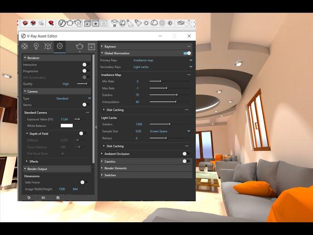 sketchup 2017 vray iç mekan render ayarı