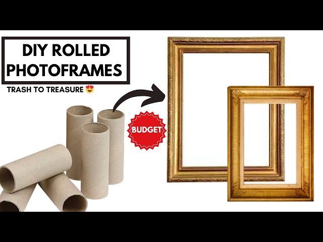 Photo Frame DIY|Home Decor|How To Make Unique Recycled Photo Frame At Home|Toilet Roll  Craft