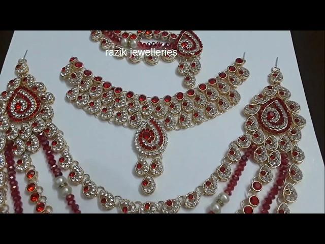 Necklace designs | Latest artificial bridal jewellery designs | razik jewelleries