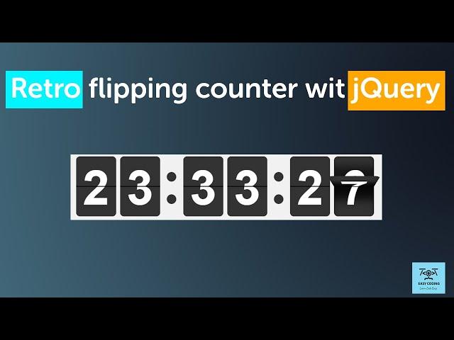 jQuery flipping clock counter || jQuery Plugin Tutorial ||Easy Coding