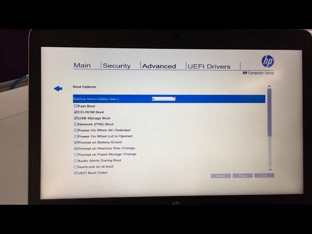 Enable UEFI HP 840 G3