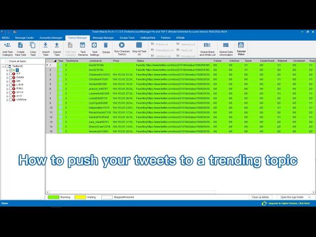 Twitter Bot | How to push your tweets to a trending topic via TweetAttacksPro