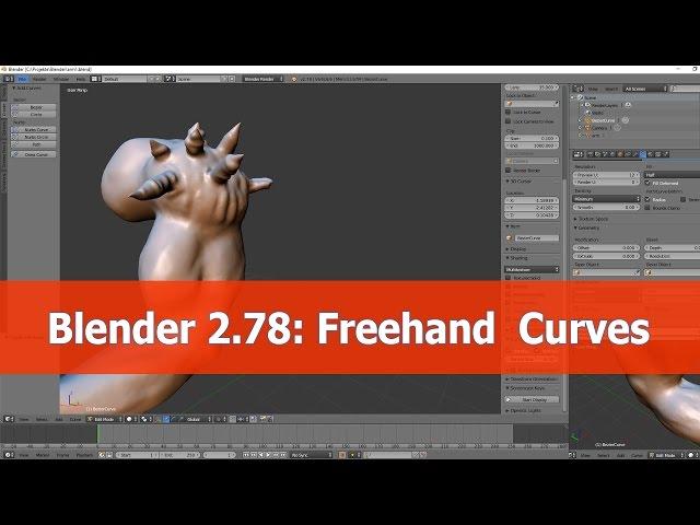 Blender 2.78 Draw Freehand Curves tutorial