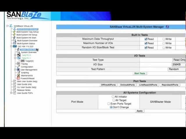 Getting started with SANBlaze VirtuaLUN Target mode
