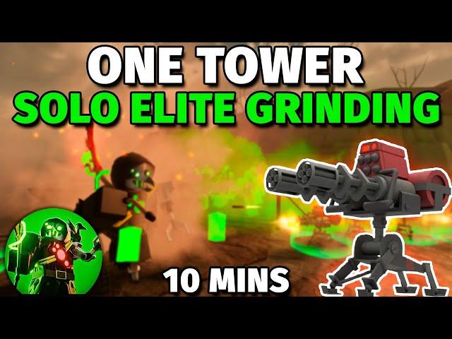 Solo Elite Mode Grinding With Only One Tower [Sentry] | Tower Defense X