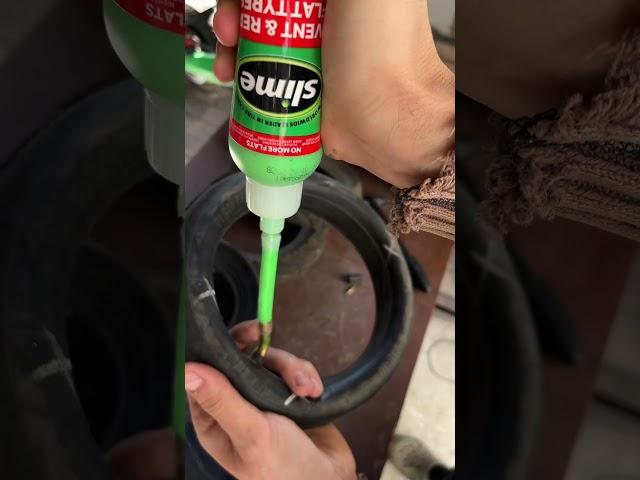 Герметик Slime Пробил колесо, как заклеить быстро камеру #электросамокат #автозвук #ютуб #мото