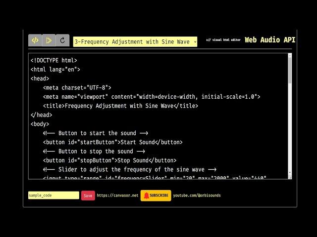 3-Real-Time Frequency Control with Sine Wave Oscillator Using Web Audio API #javascript #audio