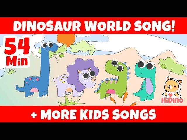 Dinosaur World Song | + More Kids Songs | HiDino Kids Songs With Fun Stories