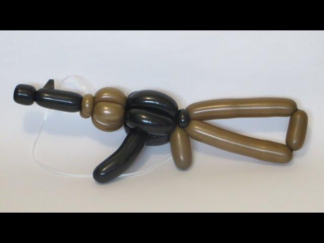 Kalashnikov rifle of balloons - twisting tutorial