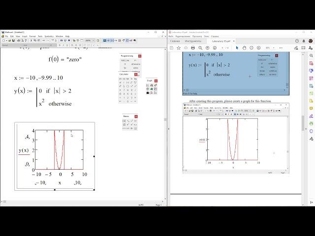 Lab 05 Mathcad 14: Programming blocks and graphics