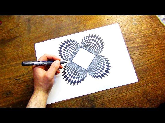 Geometric Drawing 3d Illusion