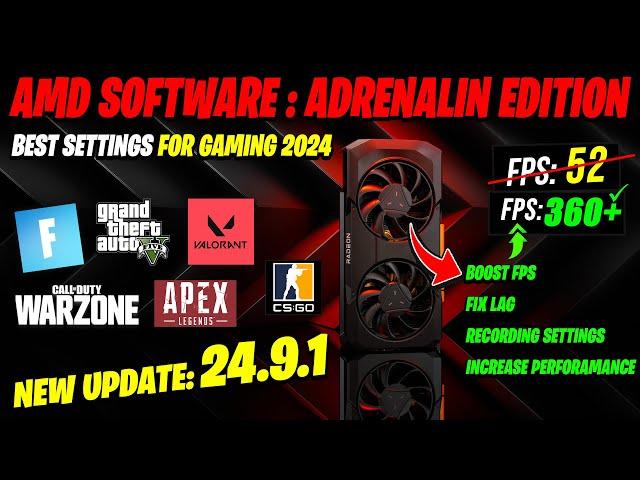 AMD Software Adrenalin Edition New update 24.9.1 Best Setting For Gaming 2024 | AMD 24.9.1 Update