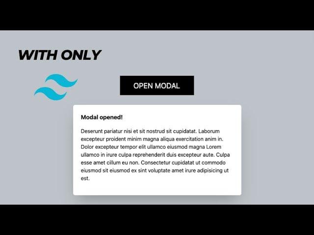 How to create a Modal with only TailwindCSS