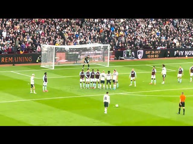 Bruno Fernandes Unlucky Freekick Vs Aston Villa! Full Time Fan Reaction.