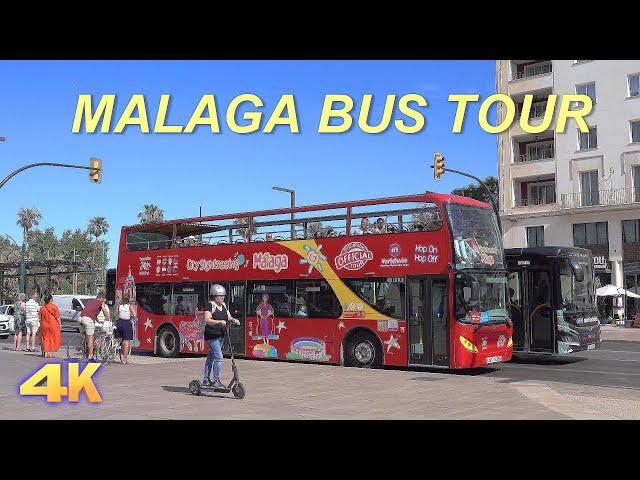 MALAGA CITY SIGHTSEEING BUS TOUR - MALAGA SPAIN 4K