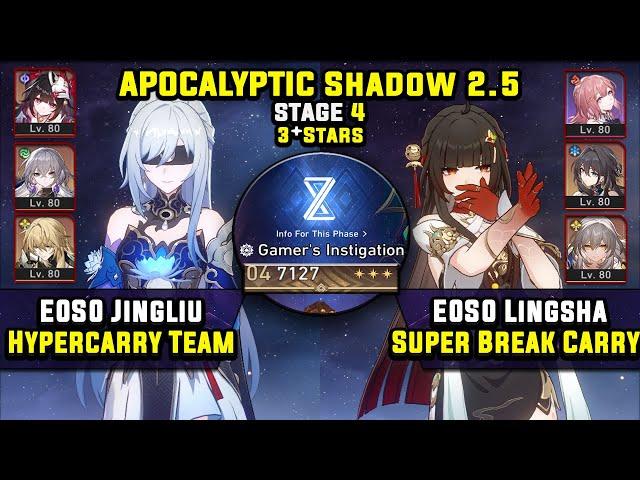 E0 Jingliu Hypercarry & E0 Lingsha Super Break (3 Stars) Apocalyptic Shadow 4 Honkai Star Rail 2.5