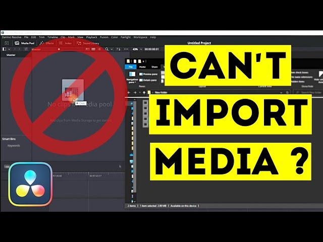 Why Can't You Import Media To Davinci Resolve ? Easy FIX !