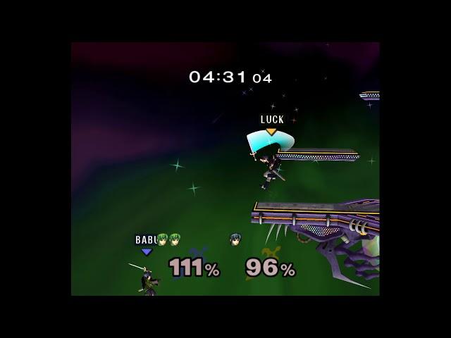 Luckstruck9's Marth Ledge Tech B-Air on Battlefield (SSBM)