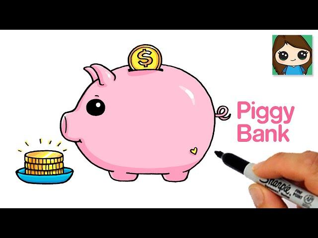 How to Draw a Piggy Bank Easy