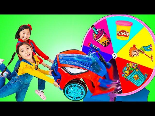 Maddie and Eva's Spin the Wheel Clean Up Challenge!