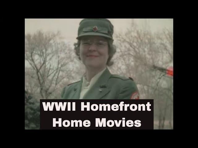 “OFF TO WAR”  WWII ERA HOME MOVIE    DEPARTING FOR TRAINING CAMP, SOLDIER AND U.S. ARMY NURSE