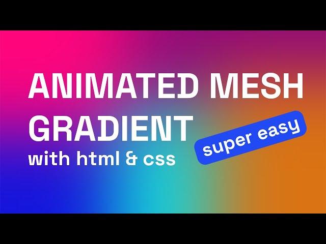 Super Easy Animated Background with HTML & CSS!