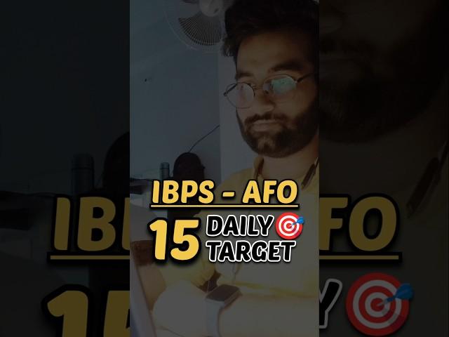 15/30 IBPS AFO SO TARGET  #shorts #afo #ibpsafoprelims #targetshorts #prelims