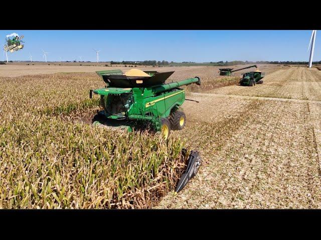 Crossroad Farms Corn Harvest 2024 | John Deere X9 1100 Combines with 24 Row Corn Heads