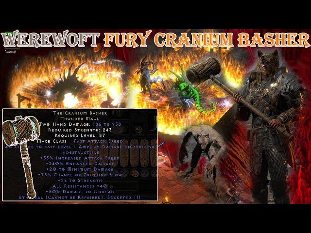 Cranium Basher WereWoft Fury Druid Uber Tristram - A Unique and Powerful Diablo II Unique Weapon!