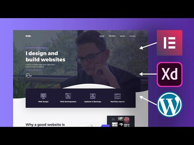 Building my Header in Elementor Wordpress from an Adobe XD web design