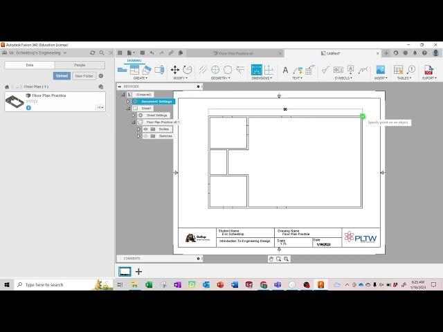 Practice Floor Plan Blueprint in Fusion 360