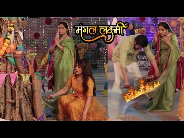 Mangal Lakshmi | Soumya Tries to Burn Mangal in Holi, Adit Saves Mangal's Life, Adit Stands on Feet