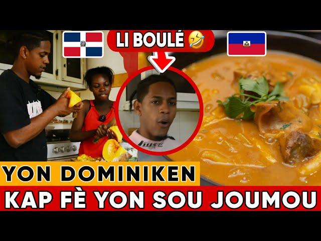 YON DOMINIKEN KAP PREPARE YON SOUP JOUMOU AK MADANM LI