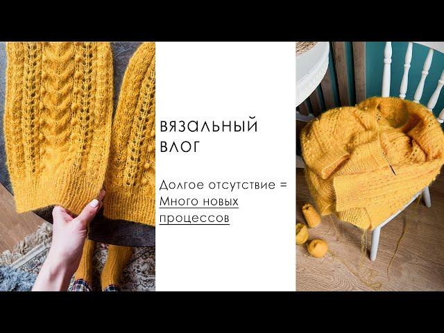 ВЯЗАЛЬНЫЙ ВЛОГ. Мохеровый кардиган , новый жилет , топ спицами , сумка крючком , планы на МК.