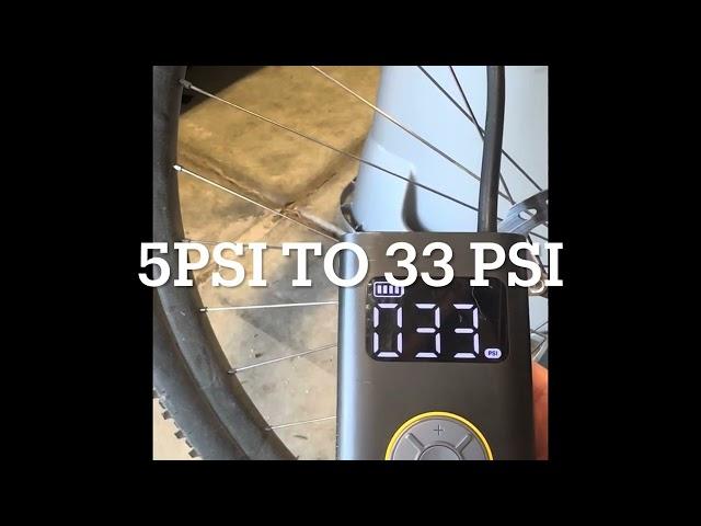 Fanttik X9 Pro airing up MTB tires