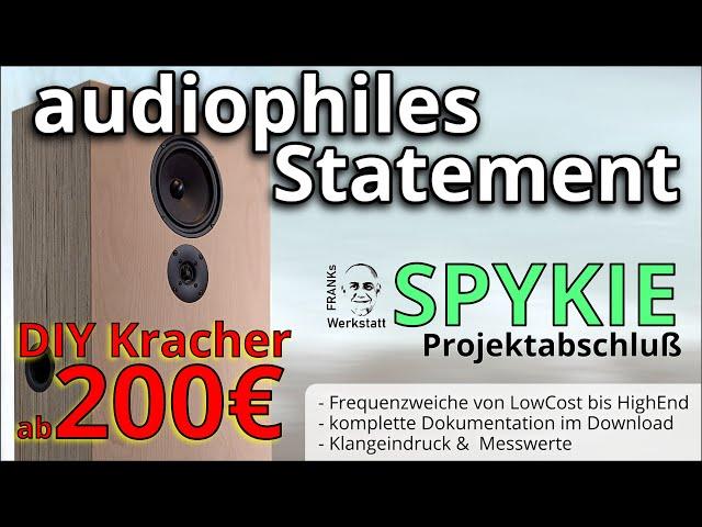 RIESIG IM KLANG - KLEIN IM PREIS | Messungen & Weiche für die SPYKIE | Abschluß | #DIY