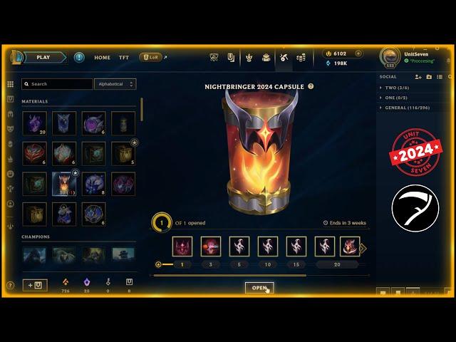 30x Nightbringer 2024 Capsules opening - League Of Legends