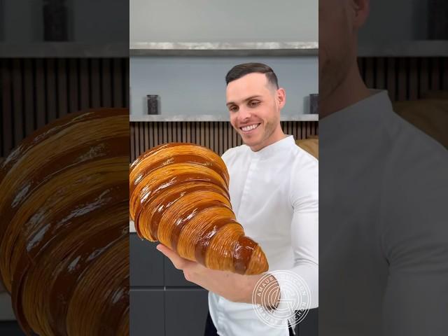 Giant Croissant!  The making of the croissant from the coffee cup video! #amauryguichon #croissant