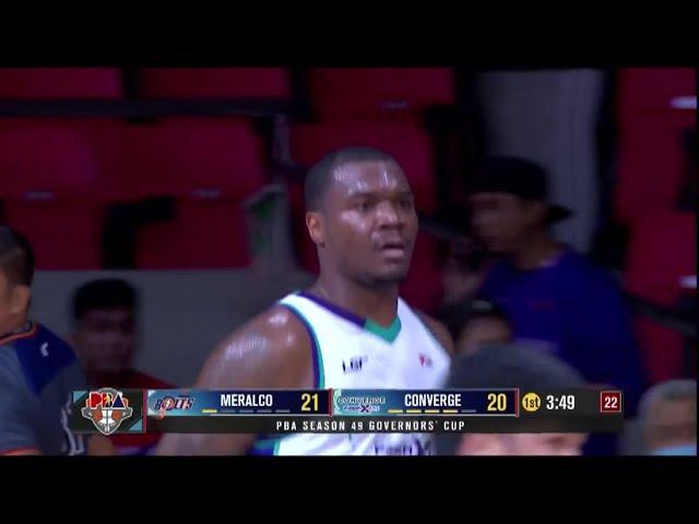 Converge’s NEW IMPORT Jalen Jones DELIVERS BUCKETS vs Meralco in 1Q | PBA Season 49 Governors' Cup