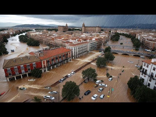 Spain emergency Today! The entire city of Murcia and Valencia is submerged