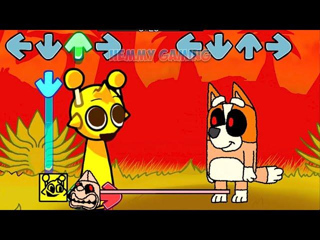 FNF Sprunki All Phases vs Bluey Spooky Full Episodes Sings Chasing | Incredibox Sprunki FNF Mods