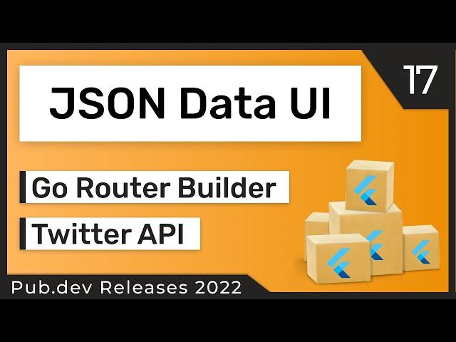 Flutter JSON Data, Go Router Builder & Co. - 17 - PUB.DEV RELEASES 2022