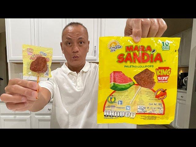  ASMR MARA SANDIA LOLLIPOP SPANISH CHILI WATERMELON FLAVOR CANDY EATING SOUNDS  FULL VIDEO  #asmr