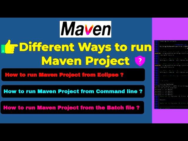 Different ways to run Maven Project | ECLIPSE | Run Maven project from COMMAND line| from BATCH file