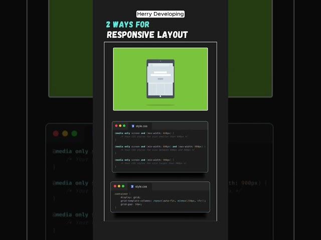  2 Smart Ways to Build a Responsive Layout! | CSS Tips You Need  #shorts #shortvideo #video #fyp
