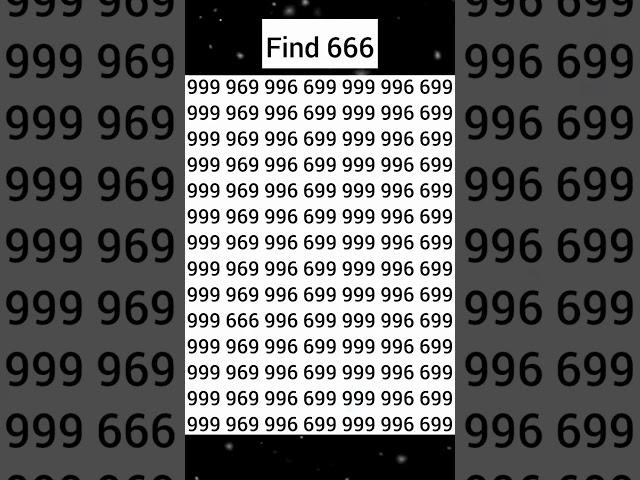 Find 666 find the number hard test #shortvideo #iqtest #iqpuzzle #puzzle #maths