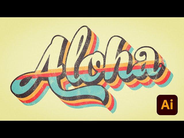 Retro Striped Text Effect Illustrator Tutorial (+ FREE Textures!)